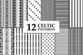 Celtic knot seamless pattern set