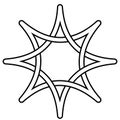 Celtic knot star intertwining rays, vector star symbol of hope and light, intelligent thought, sign wisdom