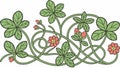 Celtic Knot Strawberry Vine Pattern Decorative Vector, vector design Generative AI Royalty Free Stock Photo