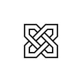 Celtic knot symbol of outline art