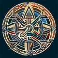 Celtic knot. Vector illustration in the style of stained glass. generative AI