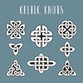 Celtic knots. Beautiful celtics knot symbols, eternal trinity trefoil unity energy interconnected knotted icons isolated