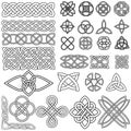 Celtic Knots icon vector set. Celtic signs illustration symbol collection. Celtic drawings symbol or logo. Royalty Free Stock Photo