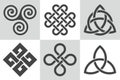 Celtic knots. Set of sacred vector patterns. Traditional celtic elements Royalty Free Stock Photo