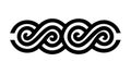 Celtic Knotwork Black Border Strip Pattern, vector design Generative AI Royalty Free Stock Photo