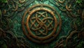 Celtic knotwork design on green background Royalty Free Stock Photo