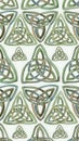 Celtic Knotwork Pattern with Green Triangles Royalty Free Stock Photo