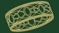 Celtic knotwork ring band pattern in green and gold, vector design Generative AI Royalty Free Stock Photo