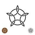 Celtic like style linear star with circle symbol