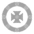 Celtic patterns. Cross and round frame