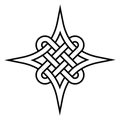 Celtic quaternary knot of eternity, vector celtic pattern symbol close connection and eternal love