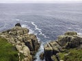 Celtic Sea - a view from Minack Theatre, Porthcurno, Penzance, Cornwall, UK Royalty Free Stock Photo