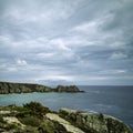 Celtic Sea - a view from Minack Theatre, Porthcurno, Penzance, Cornwall, UK Royalty Free Stock Photo