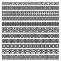 Celtic seamless border. Scotland knots, ancient decorative ornament pattern vector set