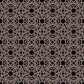 Celtic seamless pattern in Medieval style. White tangle on black