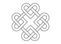 celtic shamrock knot heart love endless vector on white background. solid line style.