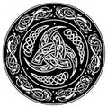 Celtic shield, decorated with a ancient European pattern Royalty Free Stock Photo