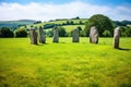 celtic stone circle on grassy field