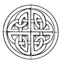 Celtic Stone Cross Circular Panel is found in St. Vigeans, vintage engraving