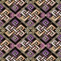 Celtic style abstract 3d greek seamless pattern.