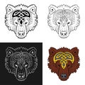 Celtic style bear head. Idea for a logo or tattoo. Royalty Free Stock Photo