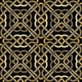 Celtic style braided seamless pattern. Grid ornamental intricate background. Vector repeat braid backdrop. Bound tribal ethnic