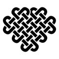 Celtic style heart on eternity knot patterns in black on white background inspired by Irish St Patricks Day Royalty Free Stock Photo