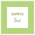 Celtic style knotted frame with room for your text, green on white, vector illustration Royalty Free Stock Photo