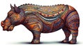 Celtic-style Sumatran rhinoceros created with generative AI technology