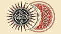 Celtic sun and moon symbol, symbolizing balance, cycles ancient wisdom, vector design Generative AI Royalty Free Stock Photo