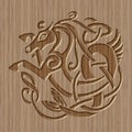 Carved wooden celtic symbol