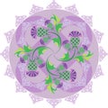 Celtic symbols ornament with flowers thistle and Celtic knots Royalty Free Stock Photo