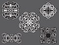 Abstract decorative celtic irish flower knot mandala tattoo flash set