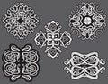 Abstract decorative celtic irish flower knot mandala tattoo flash set