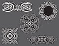 Abstract decorative celtic irish knot tattoo flash set