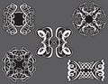 Abstract decorative celtic irish flower knot mandala tattoo flash set