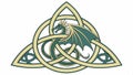 Celtic triangle dragon head, knot work vector, mythical symbol illustration vector design Generative AI