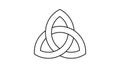 celtic triquetra trinity knot vector on white background. solid line style.