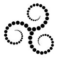 Celtic triskelion spiral made of black dots Royalty Free Stock Photo