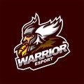 Celtic warrior e-sport gaming mascot logo template Royalty Free Stock Photo