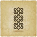 Celtic weaving interlaced symbol on vintage background