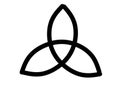 The Celtic Wiccan symbol of the Triquetra symbol of the Triple Goddess white backdrop