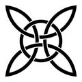 Celtic quad knot with interlaced circle, a Celtic form of a cross Royalty Free Stock Photo