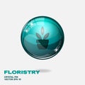 3D Floristry Button Royalty Free Stock Photo