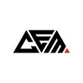 CEM triangle letter logo design with triangle shape. CEM triangle logo design monogram. CEM triangle vector logo template with red Royalty Free Stock Photo