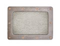 Cement background plate with frame and screws Royalty Free Stock Photo
