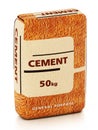 Cement bag with generic package design isolated on white background. 3D illustration Royalty Free Stock Photo