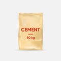 Cement bag template. Thick paper bag 50 kg for construction and brickwork plaster