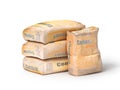 Cement in bags, 3D rendering Royalty Free Stock Photo