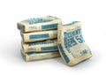 Cement bags stack. Royalty Free Stock Photo